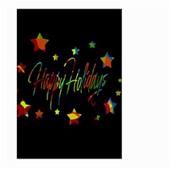 Happy Holidays Large Garden Flag (two Sides) by Valentinaart