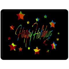 Happy Holidays Double Sided Fleece Blanket (large)  by Valentinaart