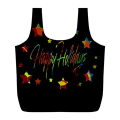 Happy Holidays Full Print Recycle Bags (l)  by Valentinaart