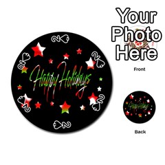 Happy Holidays 2  Playing Cards 54 (round)  by Valentinaart