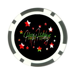 Happy Holidays 2  Poker Chip Card Guards (10 Pack)  by Valentinaart