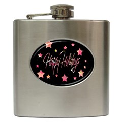 Happy Holidays 3 Hip Flask (6 Oz) by Valentinaart