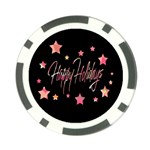 Happy Holidays 3 Poker Chip Card Guards Front