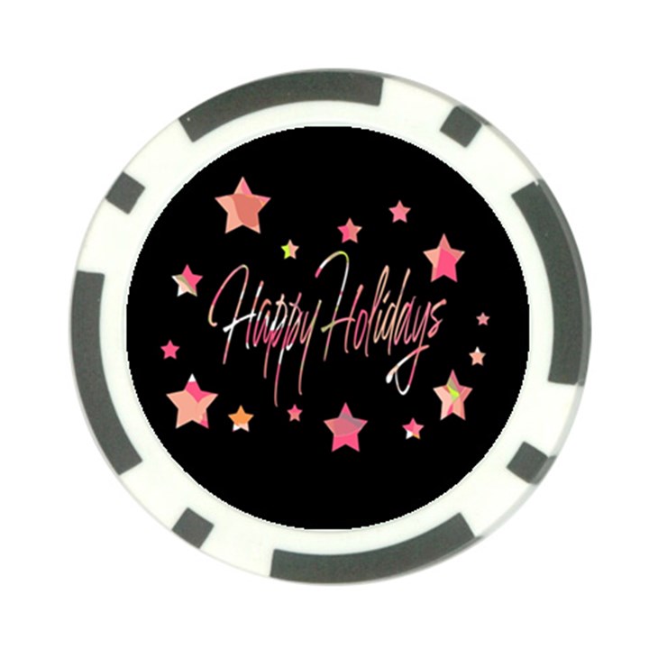 Happy Holidays 3 Poker Chip Card Guards