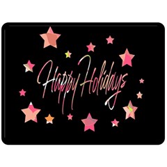 Happy Holidays 3 Double Sided Fleece Blanket (large)  by Valentinaart