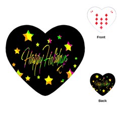 Happy Holidays 4 Playing Cards (heart) 