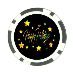 Happy Holidays 4 Poker Chip Card Guards (10 Pack)  by Valentinaart