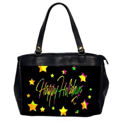 Happy Holidays 4 Office Handbags (2 Sides)  by Valentinaart