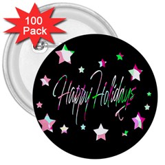 Happy Holidays 5 3  Buttons (100 Pack)  by Valentinaart