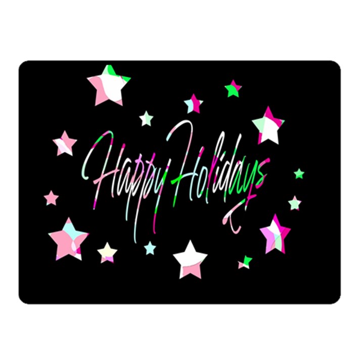 Happy Holidays 5 Double Sided Fleece Blanket (Small) 