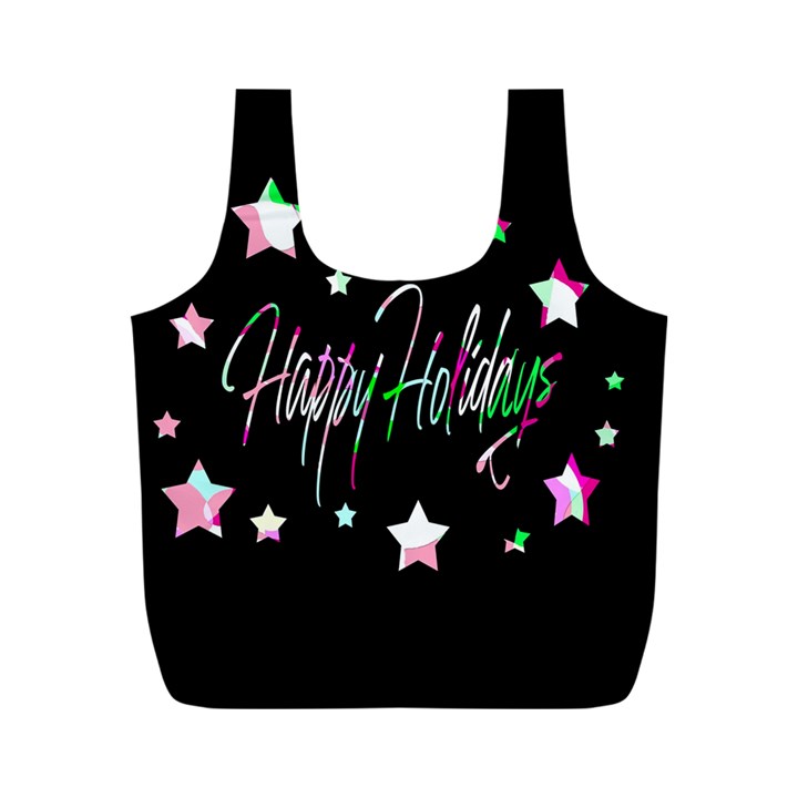 Happy Holidays 5 Full Print Recycle Bags (M) 