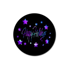 Happy Holidays 6 Rubber Coaster (round)  by Valentinaart