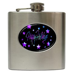 Happy Holidays 6 Hip Flask (6 Oz) by Valentinaart