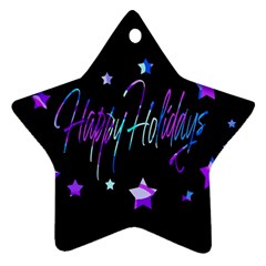 Happy Holidays 6 Star Ornament (two Sides) 