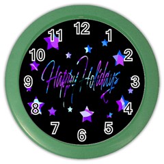 Happy Holidays 6 Color Wall Clocks by Valentinaart