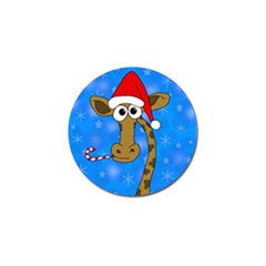 Xmas Giraffe - Blue Golf Ball Marker by Valentinaart