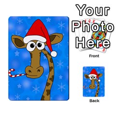 Xmas Giraffe - Blue Multi-purpose Cards (rectangle)  by Valentinaart