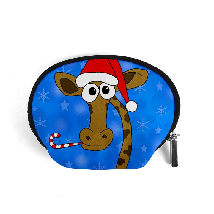 Xmas giraffe - blue Accessory Pouches (Small) 