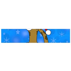 Xmas Giraffe - Blue Flano Scarf (small)