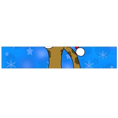 Xmas Giraffe - Blue Flano Scarf (large)