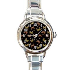 Insects Motif Pattern Round Italian Charm Watch