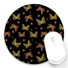 Insects Motif Pattern Round Mousepads