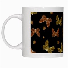 Insects Motif Pattern White Mugs by dflcprints