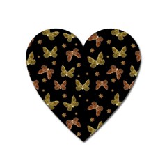 Insects Motif Pattern Heart Magnet