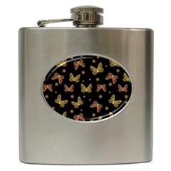 Insects Motif Pattern Hip Flask (6 Oz)