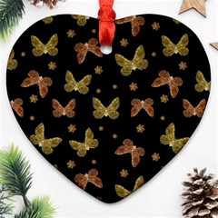 Insects Motif Pattern Heart Ornament (2 Sides)