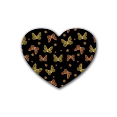 Insects Motif Pattern Heart Coaster (4 Pack) 