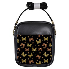 Insects Motif Pattern Girls Sling Bags by dflcprints