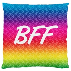 Rainbow Rings Bff Large Flano Cushion Case (one Side)