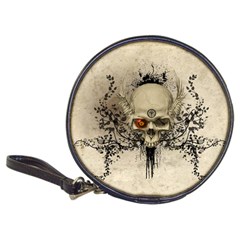 Awesome Skull With Flowers And Grunge Classic 20-cd Wallets