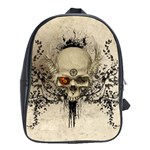 Awesome Skull With Flowers And Grunge School Bags (XL)  Front