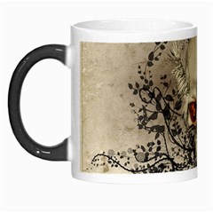 Awesome Skull With Flowers And Grunge Morph Mugs