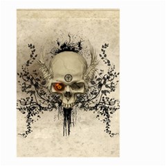 Awesome Skull With Flowers And Grunge Small Garden Flag (two Sides)