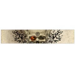 Awesome Skull With Flowers And Grunge Flano Scarf (large) 