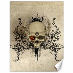 Awesome Skull With Flowers And Grunge Canvas 36  X 48  