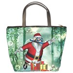 Funny Santa Claus In The Underwater World Bucket Bags Back