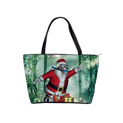 Funny Santa Claus In The Underwater World Shoulder Handbags by FantasyWorld7