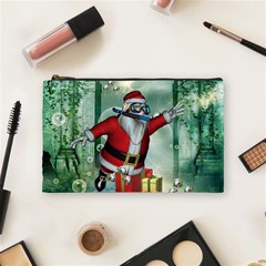 Funny Santa Claus In The Underwater World Cosmetic Bag (medium)  by FantasyWorld7