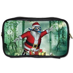 Funny Santa Claus In The Underwater World Toiletries Bags 2-side by FantasyWorld7