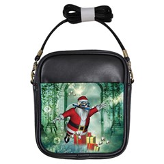 Funny Santa Claus In The Underwater World Girls Sling Bags by FantasyWorld7