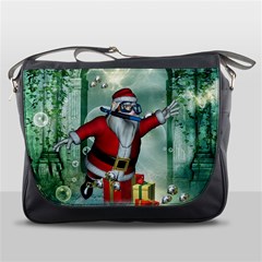 Funny Santa Claus In The Underwater World Messenger Bags by FantasyWorld7