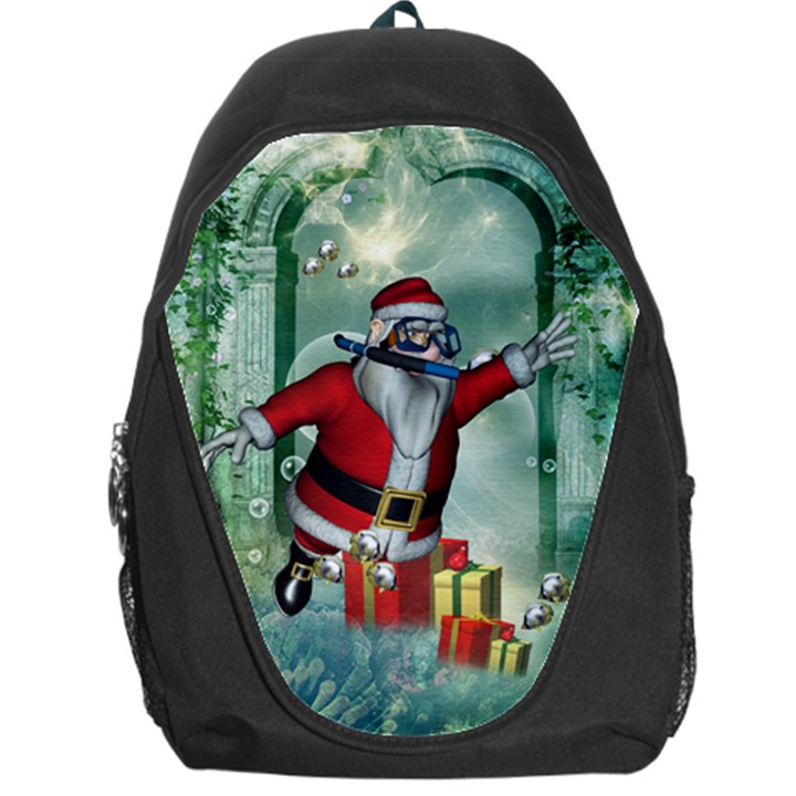 Funny Santa Claus In The Underwater World Backpack Bag