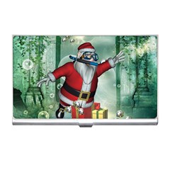 Funny Santa Claus In The Underwater World Business Card Holders by FantasyWorld7