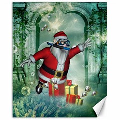 Funny Santa Claus In The Underwater World Canvas 16  X 20   by FantasyWorld7