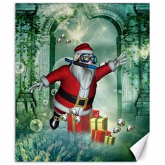 Funny Santa Claus In The Underwater World Canvas 20  X 24   by FantasyWorld7