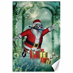 Funny Santa Claus In The Underwater World Canvas 20  X 30   by FantasyWorld7